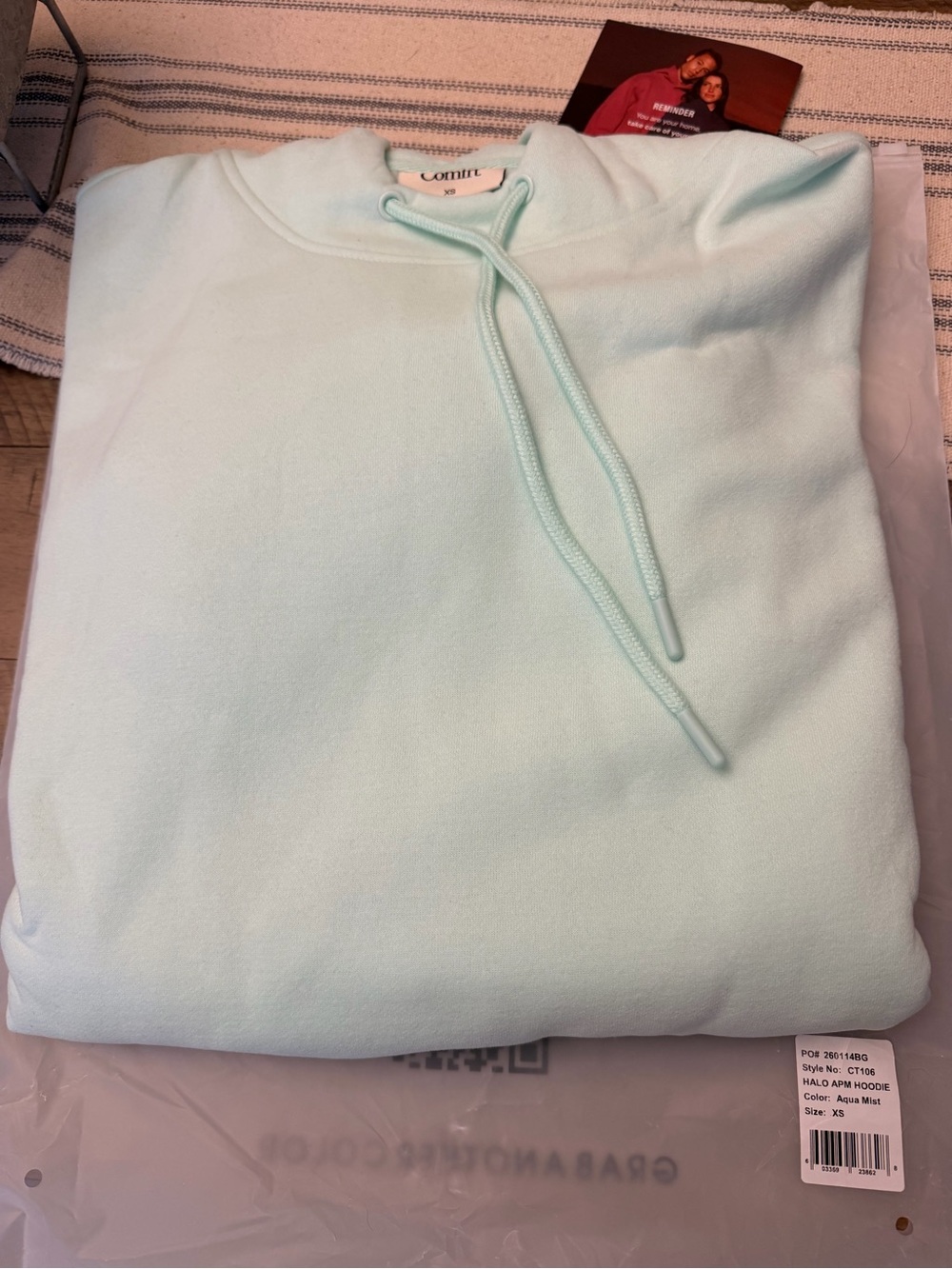 Comfrt Halo Airplane Mode Sweatshirt and Pants set, NWT, XS, aqua mist